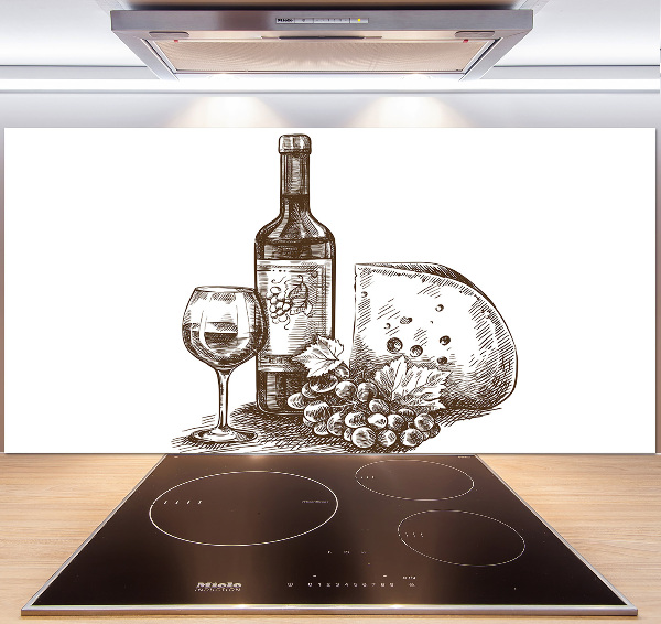 Achterwand keuken Wijn en hapjes