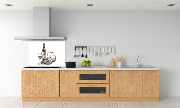 Achterwand keuken Wijn en hapjes