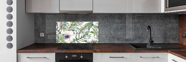 Achterwand keuken Varens en bloemen