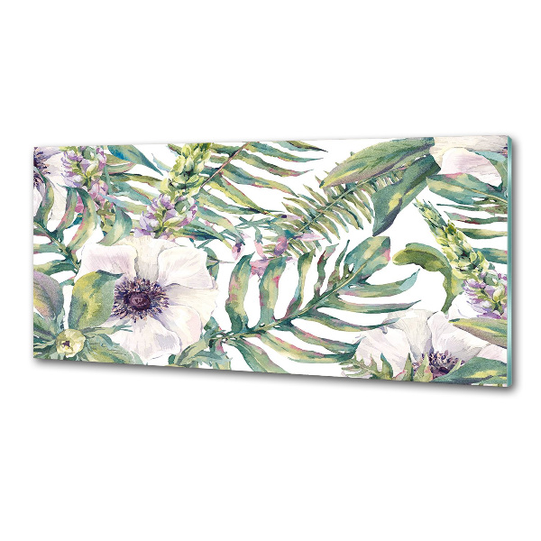 Achterwand keuken Varens en bloemen