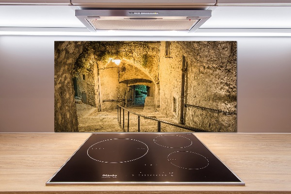 Achterwand keuken Peille bij nacht Frankrijk
