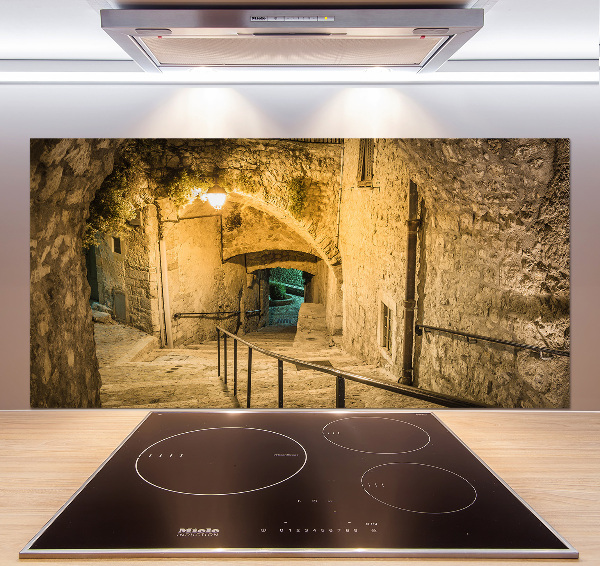 Achterwand keuken Peille bij nacht Frankrijk