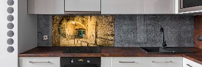 Achterwand keuken Peille bij nacht Frankrijk