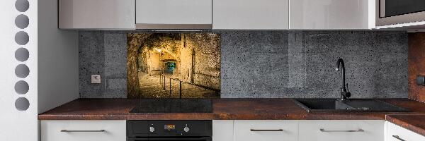 Achterwand keuken Peille bij nacht Frankrijk