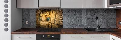 Achterwand keuken Peille bij nacht Frankrijk