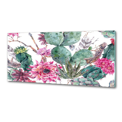 Spatscherm keuken Cactussen