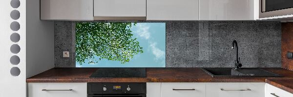 Spatplaat keuken Bladeren in de lucht