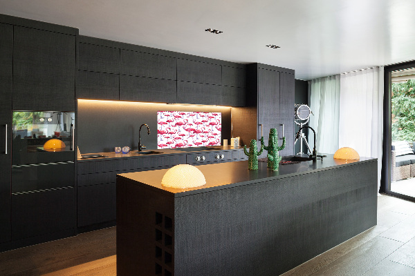 Achterwand keuken Flamingo's