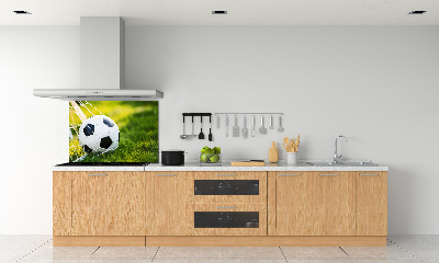 Spatscherm keuken De bal ligt in het doel.