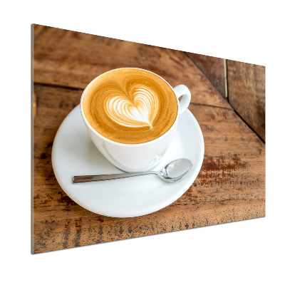 Glazen achterwand keuken Koffie in een kopje