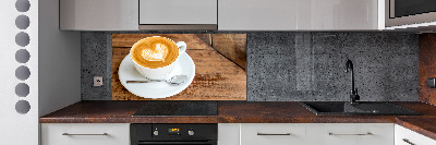 Glazen achterwand keuken Koffie in een kopje