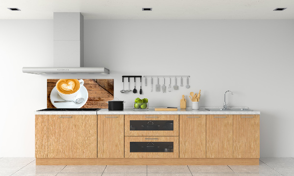 Glazen achterwand keuken Koffie in een kopje