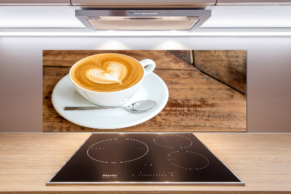 Glazen achterwand keuken Koffie in een kopje