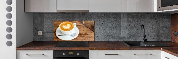 Glazen achterwand keuken Koffie in een kopje