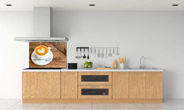 Glazen achterwand keuken Koffie in een kopje