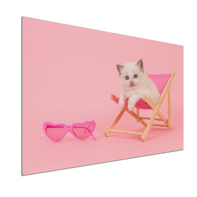 Szklana płyta do kuchni Kot na leżaku