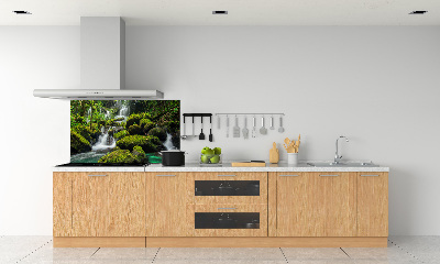 Spatscherm keuken Waterval in het bos