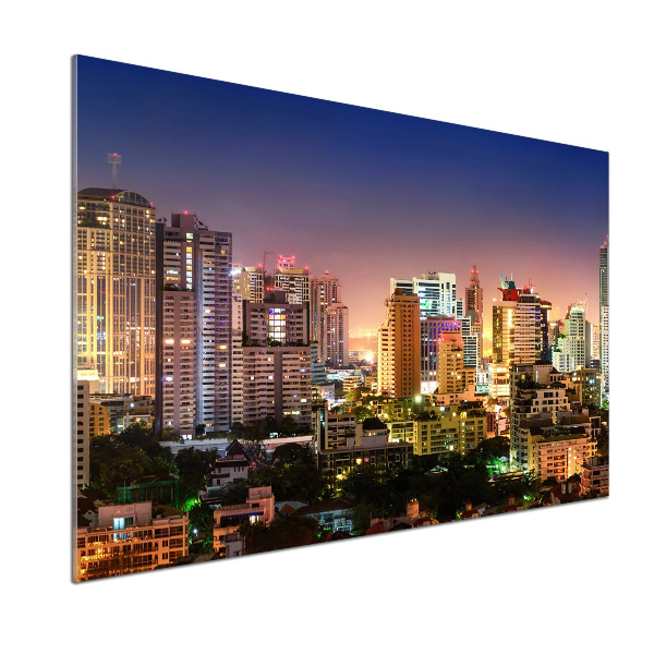 Glazen achterwand keuken Bangkok 's nachts