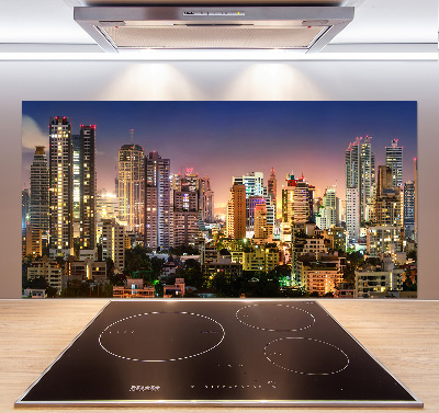 Glazen achterwand keuken Bangkok 's nachts