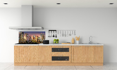 Glazen achterwand keuken Bangkok 's nachts