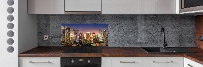 Glazen achterwand keuken Bangkok 's nachts