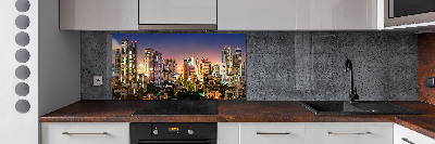 Glazen achterwand keuken Bangkok 's nachts