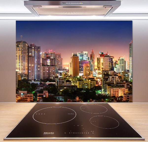 Glazen achterwand keuken Bangkok 's nachts