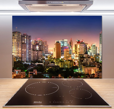 Glazen achterwand keuken Bangkok 's nachts