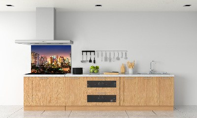 Glazen achterwand keuken Bangkok 's nachts