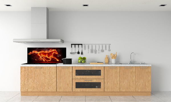 Spatscherm keuken Paard in vlammen