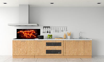 Spatscherm keuken Paard in vlammen