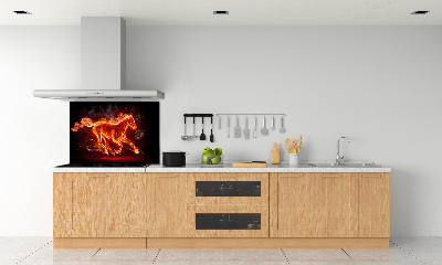 Spatscherm keuken Paard in vlammen