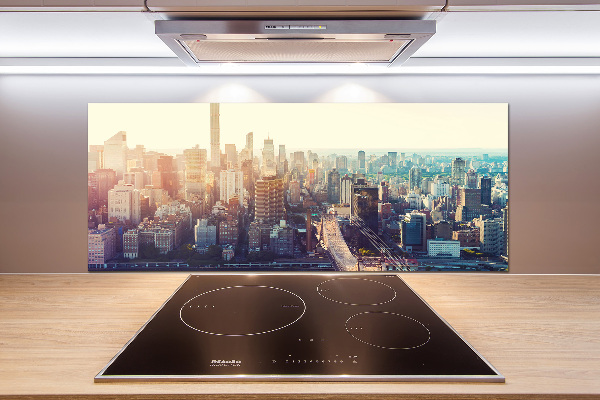 Spatscherm keuken New York vanuit vogelperspectief