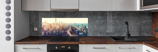 Spatscherm keuken New York vanuit vogelperspectief