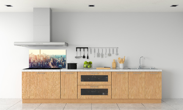 Spatscherm keuken New York vanuit vogelperspectief