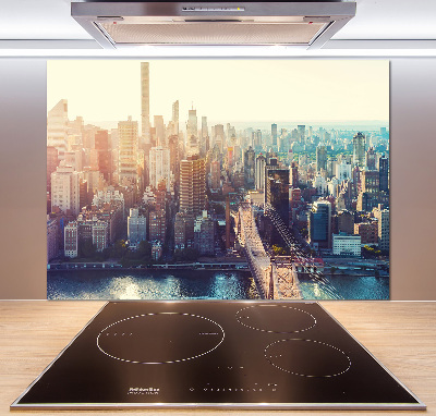 Spatscherm keuken New York vanuit vogelperspectief