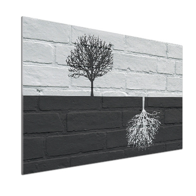 Spatscherm keuken Bomen op de muur