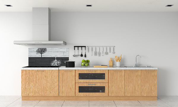 Spatscherm keuken Bomen op de muur