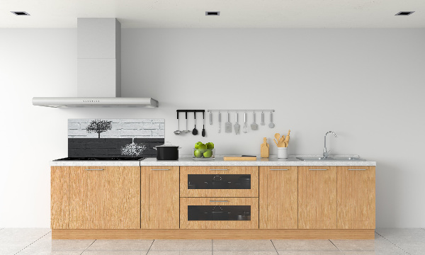 Spatscherm keuken Bomen op de muur