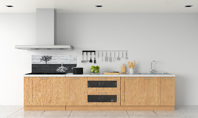 Spatscherm keuken Bomen op de muur