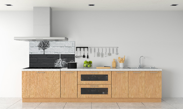 Spatscherm keuken Bomen op de muur