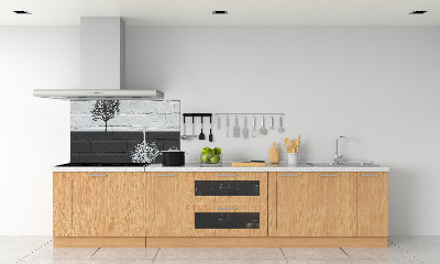 Spatscherm keuken Bomen op de muur