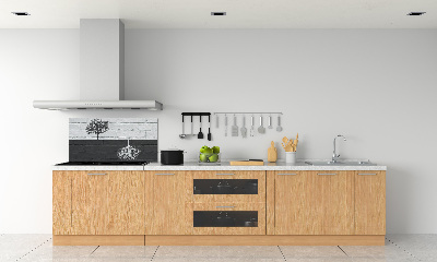 Spatscherm keuken Bomen op de muur