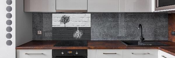 Spatscherm keuken Bomen op de muur