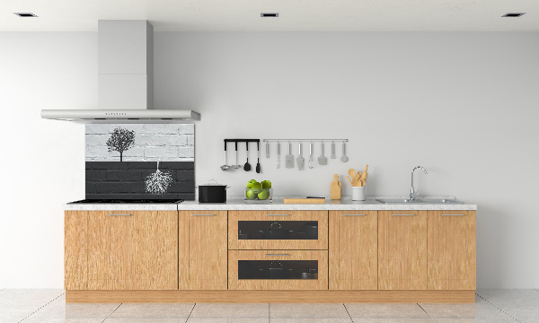 Spatscherm keuken Bomen op de muur