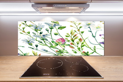 Spatscherm keuken Wilde bloemen