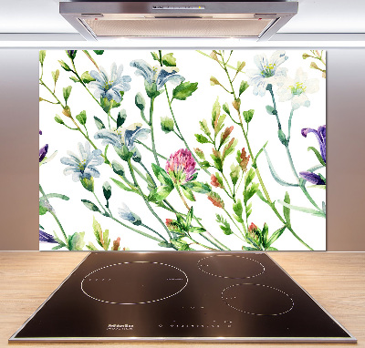Spatscherm keuken Wilde bloemen