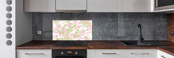 Spatplaat keuken Bloemenpatroon