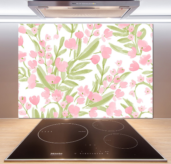 Spatplaat keuken Bloemenpatroon