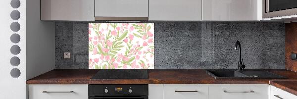 Spatplaat keuken Bloemenpatroon